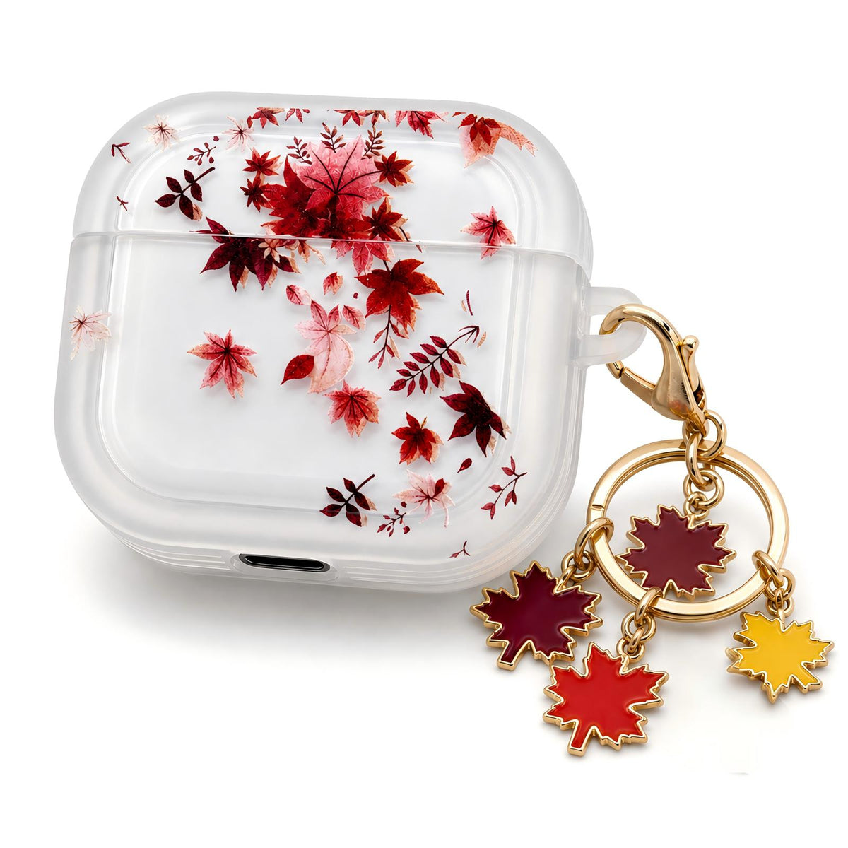 Axxlern Design AirPods 4 Case,Clear Cover with Maple Leaf Charm