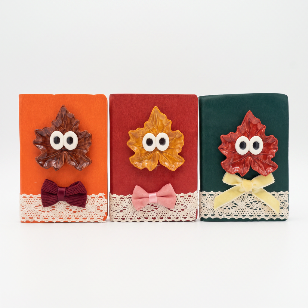 Axxlern Design Mini Pocket Notebook, Small Lined Maple Leaf Journal