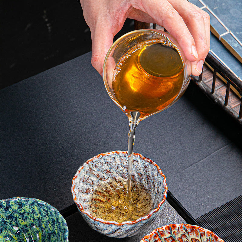 Jianzhan Ceramic Tea Cup, Artistic Glaze Teacup for Tea Tasting, Unique Handcrafted Chinese Tea Ceremony Cup