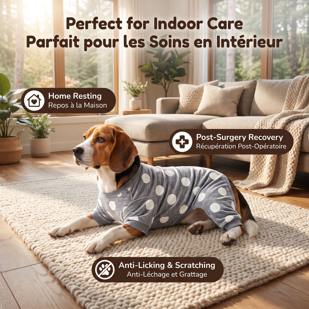 Axxlern Design Dog Pajamas for Small Dogs,Soft Dog Pjs for Small Dogs with 4-Way Stretch,Cozy Dog Onesie for Sleep & Recovery