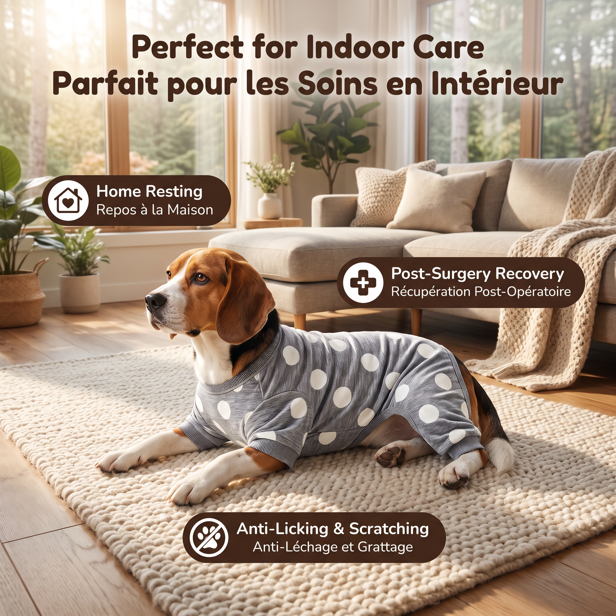 Axxlern Design Dog Pajamas for Small Dogs,Soft Dog Pjs for Small Dogs with 4-Way Stretch,Cozy Dog Onesie for Sleep & Recovery