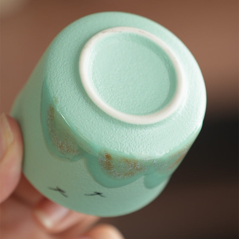 Colorful Landscape-Patterned Jianzhan Tea Cups Set, Ceramic Teacups for Tea Tasting
