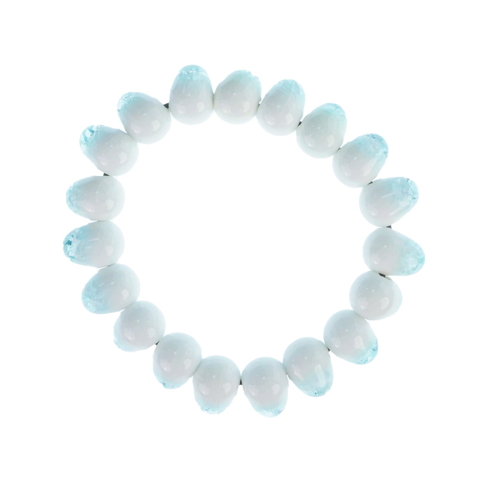 Handmade Ceramic Bead Bracelet, 8mm Beads Stretch Bracelet with Elastic Rope for Adjustable Fit, Stackable Bracelets for Women and Men