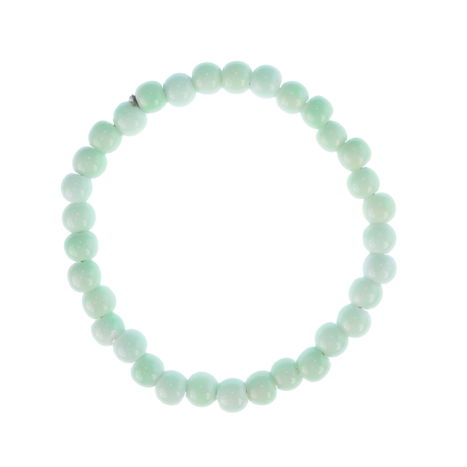 Handmade Light Green Jade Beaded Bracelet, Natural Gemstone Stretch Bracelet for Women, Healing Crystal Jewelry Gift for Yoga Meditation