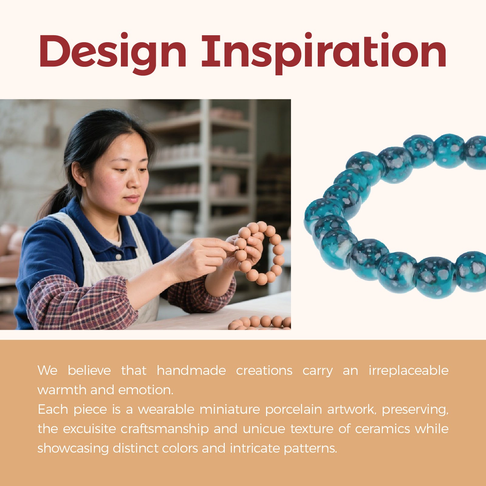 Blue Speckled Beaded Stretch Bracelet, Handcrafted Boho Statement Jewelry for Women, Unique Colorful Bead Bracelet Gift for Fashion Enthusiasts