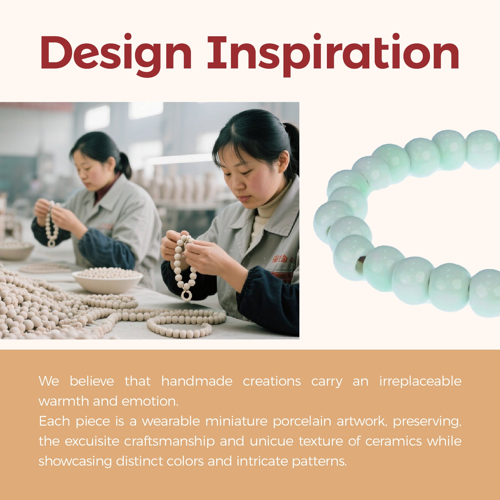 Unisex Light Green Ceramic Beaded Stretch Bracelet, 8mm Beads, Handcrafted Boho Jewelry for Women Men, Gift for Yoga Meditation & Daily Wear
