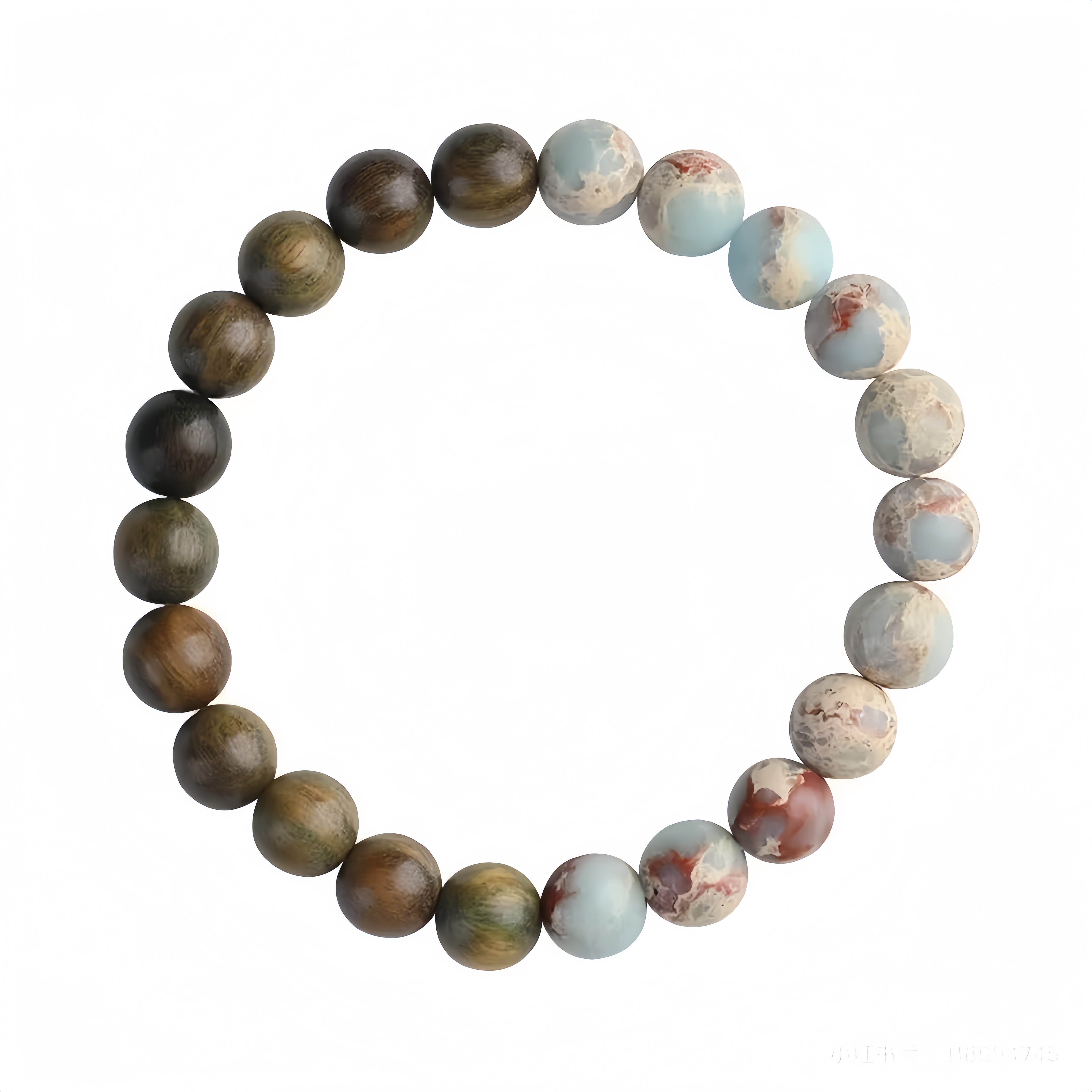 Natural Gemstone Bracelet 8mm Round Bead Bracelets, Shoushan Stone Sandalwood Handmade Elastic Bracelet