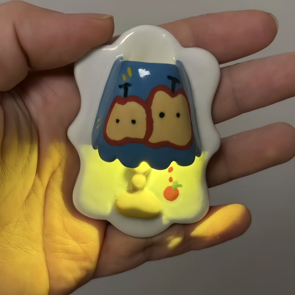 Handmade Ceramic Fridge Magnets,Mini Desk Lamp Magnetically Attached,Hand-Drawn And Made,For Decoration And As A Birthday Gift