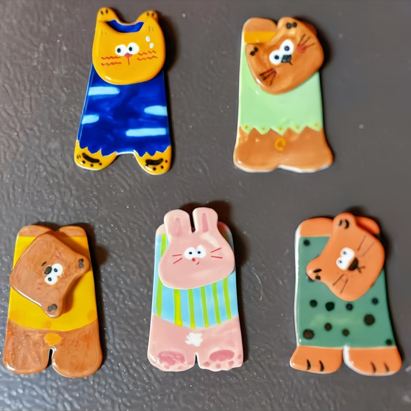 Handmade Ceramic Fridge Magnets Head Swaying Interesting Fridge Magnets
