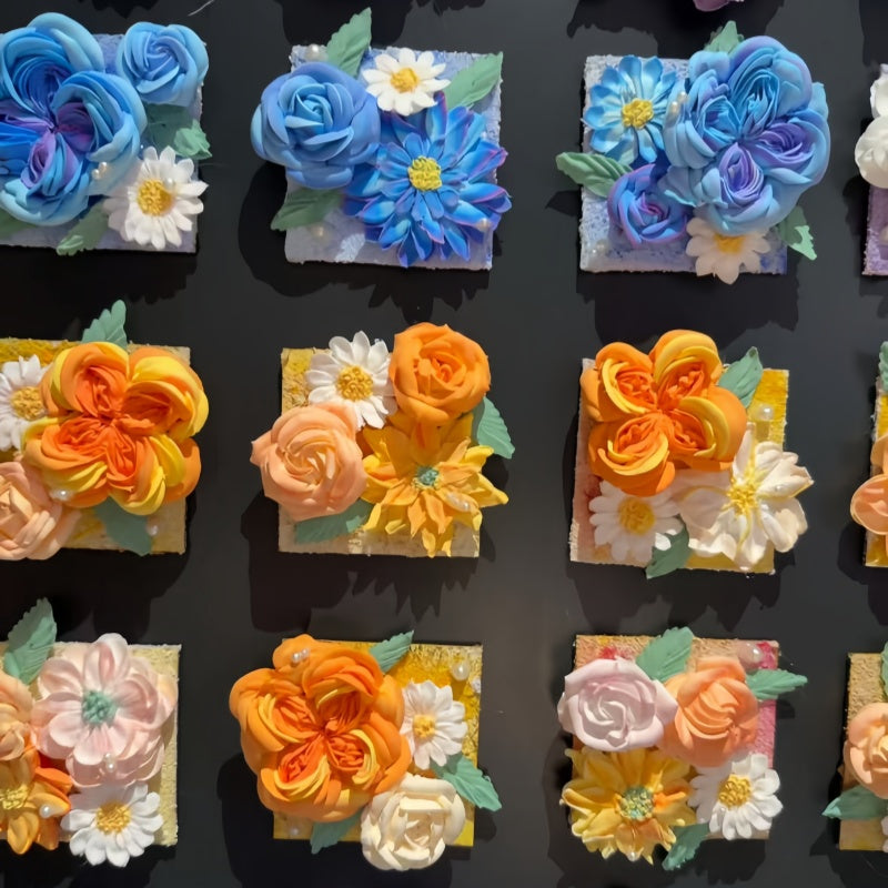 Handcrafted Clay Flower Fridge Magnets It Has Magnetic Properties For Home Decoration