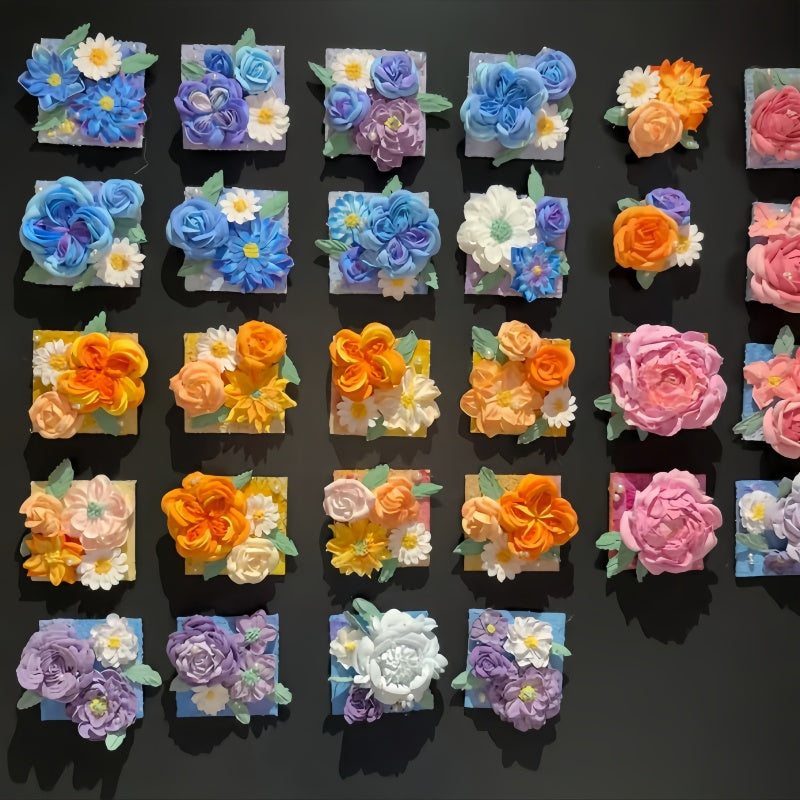 Handcrafted Clay Flower Fridge Magnets It Has Magnetic Properties For Home Decoration