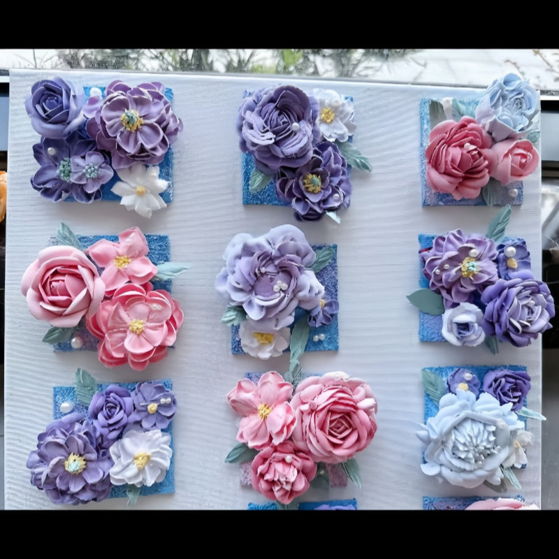 Handcrafted Clay Flower Fridge Magnets It Has Magnetic Properties For Home Decoration