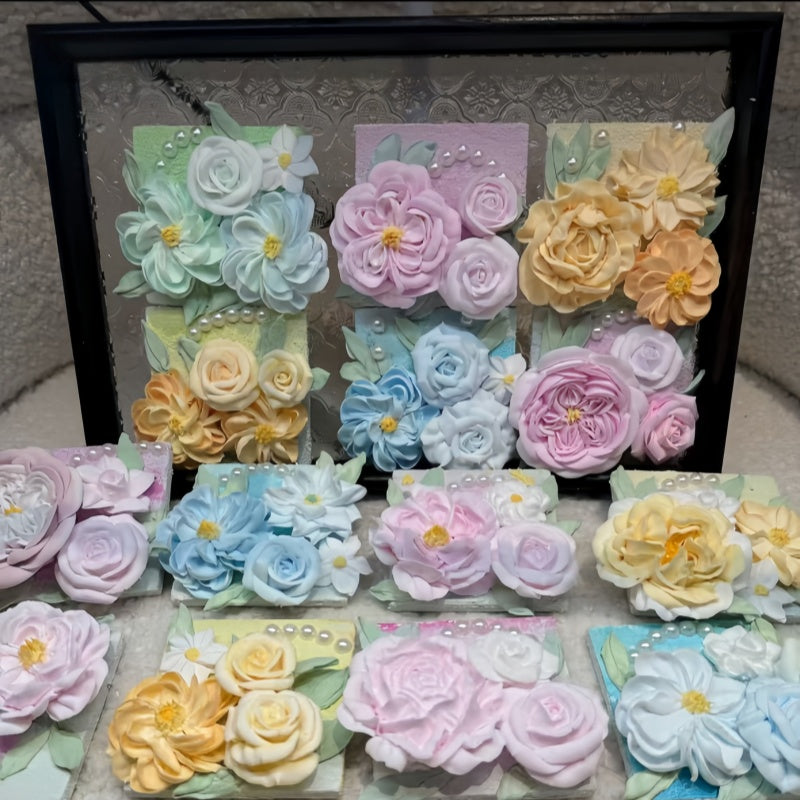 Handcrafted Clay Flower Fridge Magnets It Has Magnetic Properties For Home Decoration