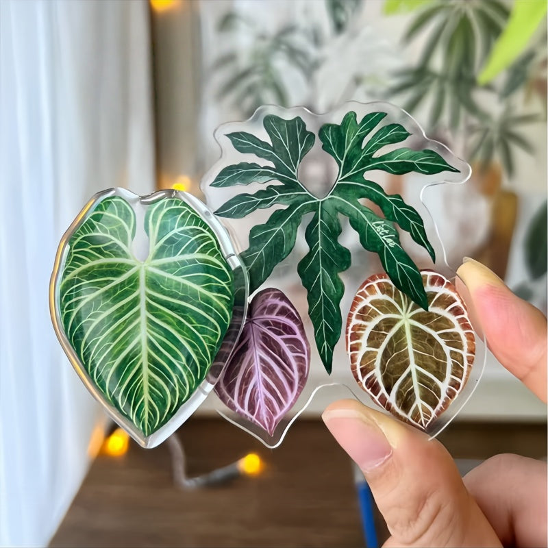 The Acrylic Green Plant Fridge Magnet Is Rotatable