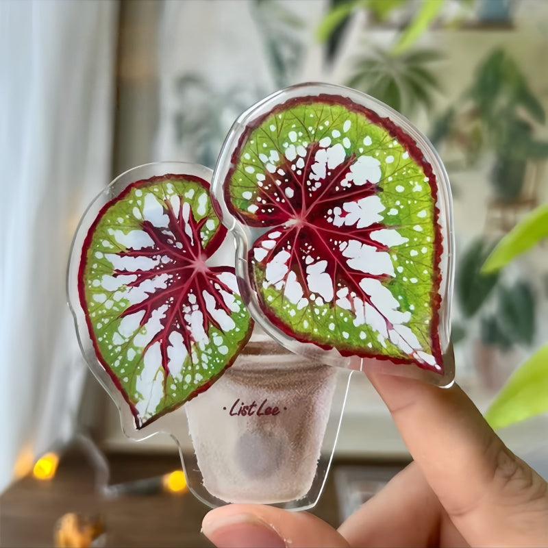The Acrylic Green Plant Fridge Magnet Is Rotatable