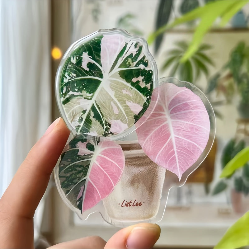 The Acrylic Green Plant Fridge Magnet Is Rotatable