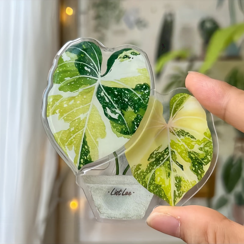 The Acrylic Green Plant Fridge Magnet Is Rotatable