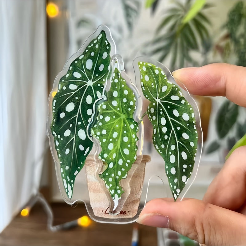 The Acrylic Green Plant Fridge Magnet Is Rotatable