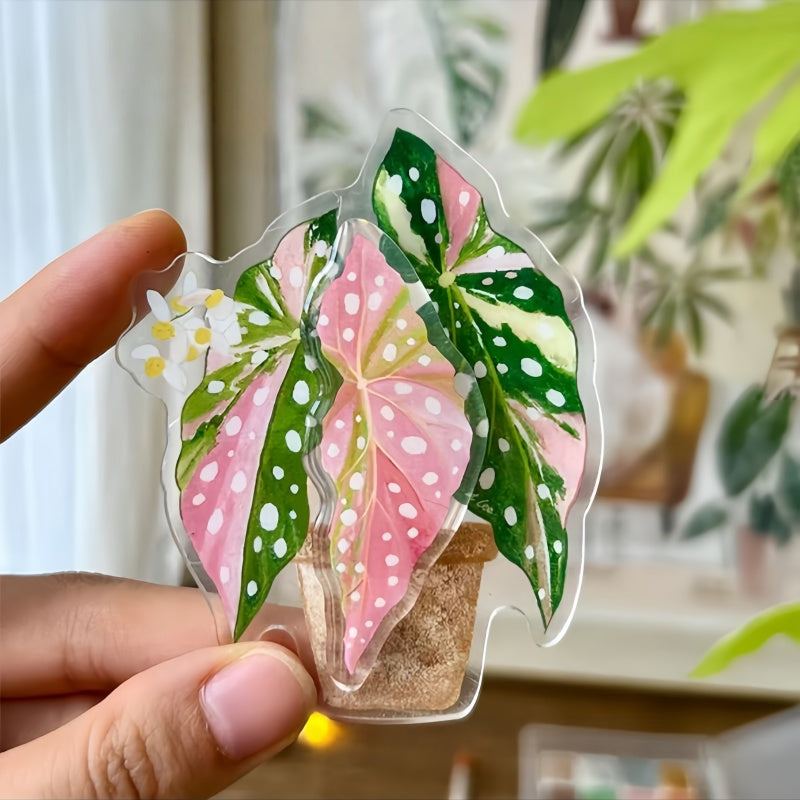The Acrylic Green Plant Fridge Magnet Is Rotatable