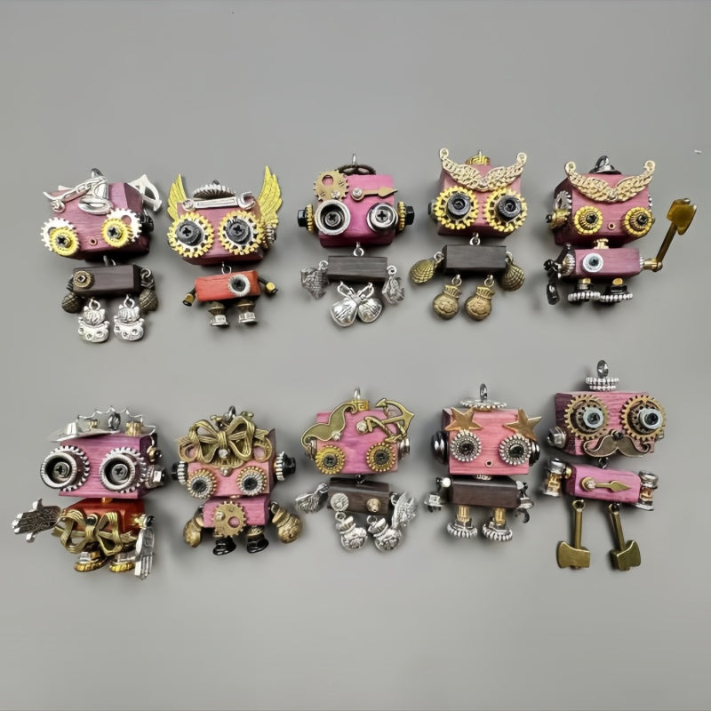 Handmade punk robot pendants