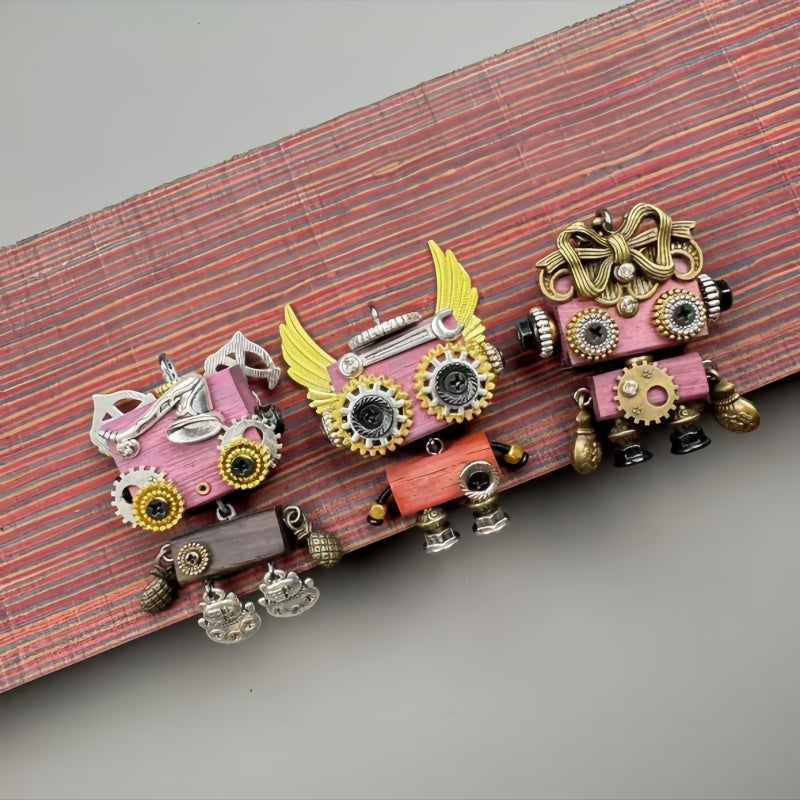 Handmade punk robot pendants