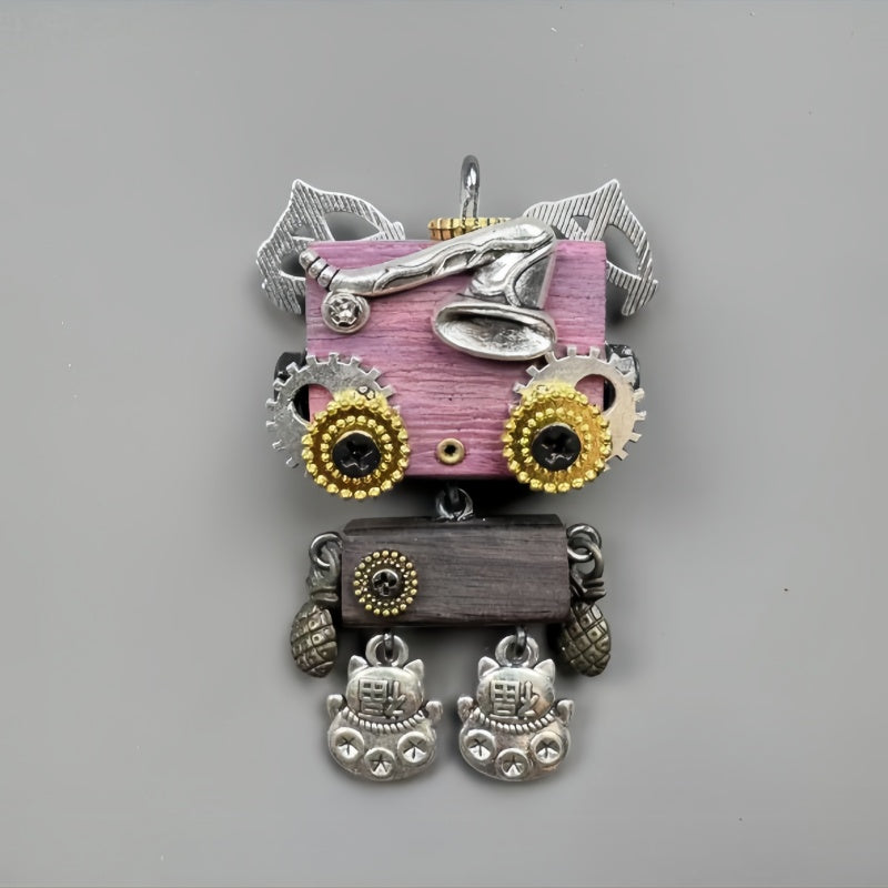 Handmade punk robot pendants