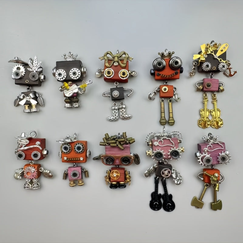 Handmade punk robot pendants