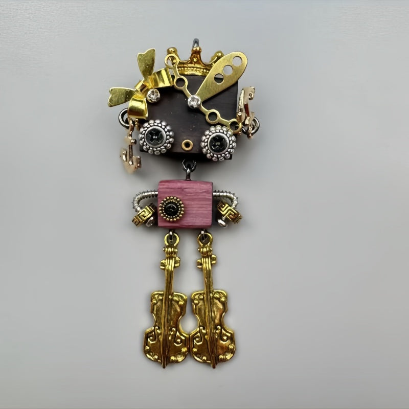 Handmade punk robot pendants