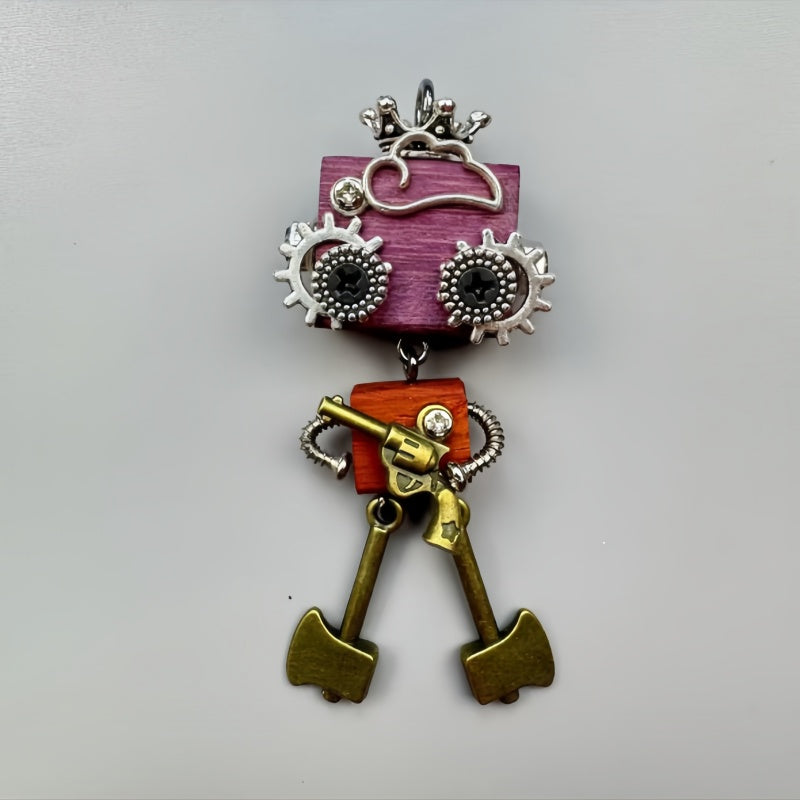 Handmade punk robot pendants
