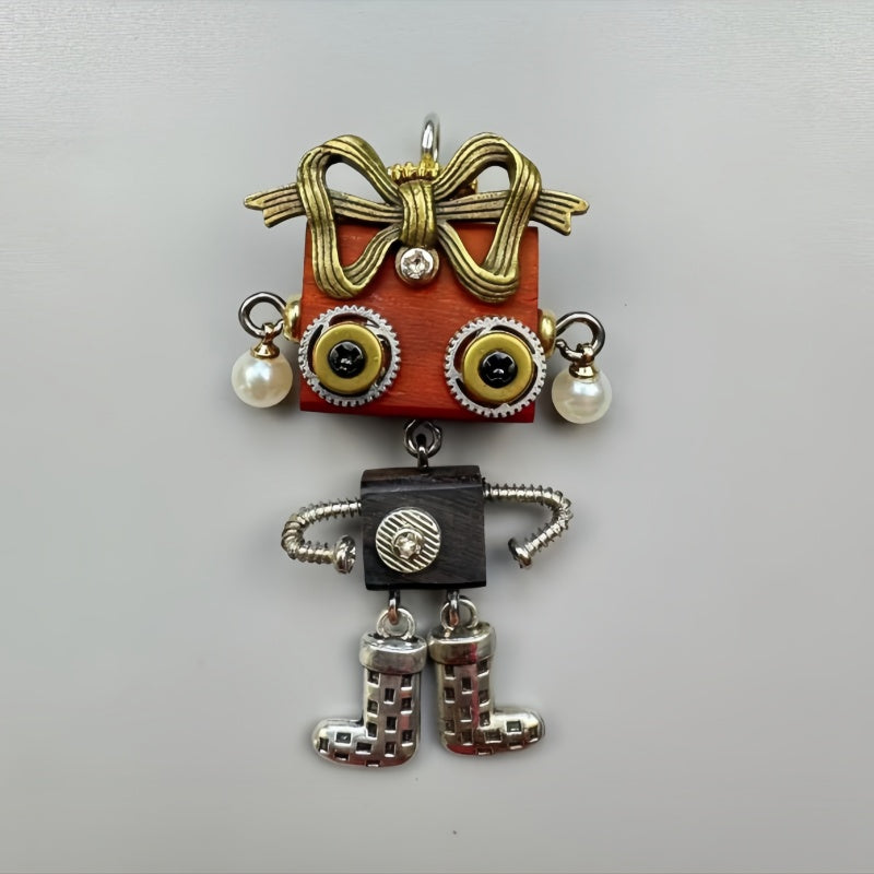 Handmade punk robot pendants