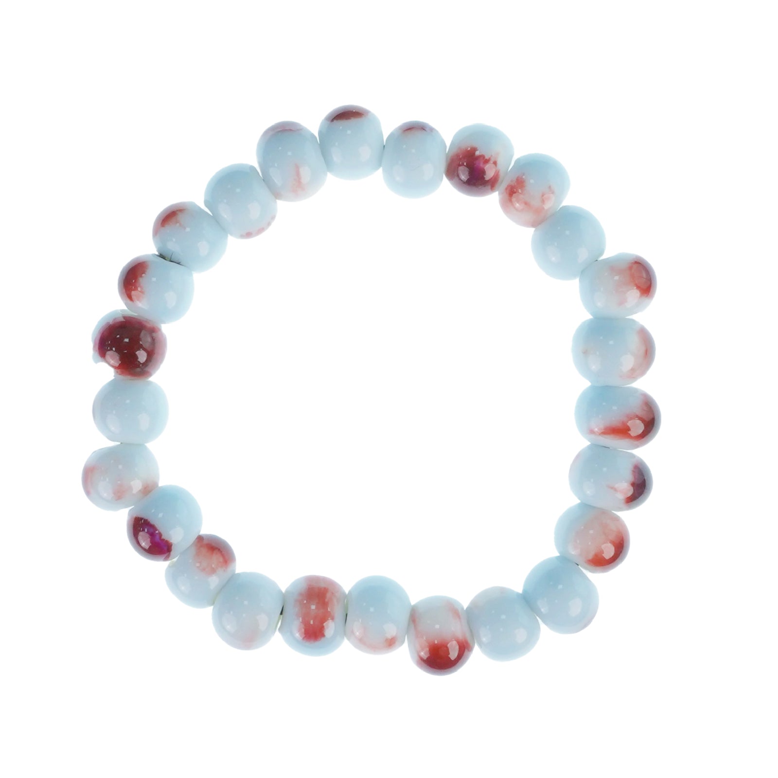 Ceramic Bead Stretch Bracelet, Unisex Handmade Bracelet with 8mm Beads, Adjustable Stretch Bracelet for Daily Wear & Gifting