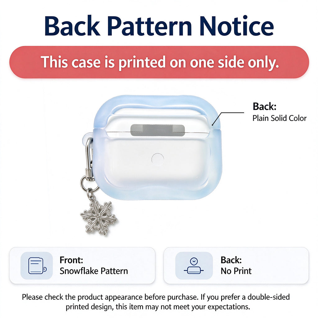 Cute Blue Snowflake Case for AirPods Pro 3 with Charm and Carabiner