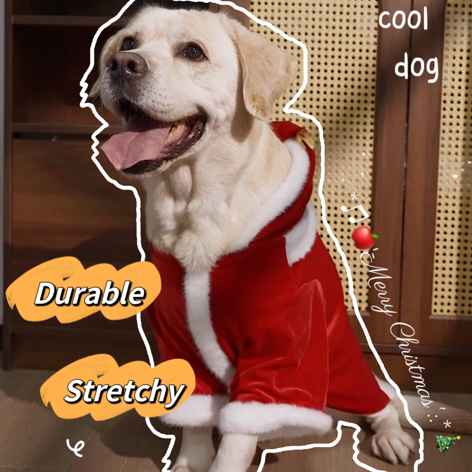 Christmas Dog Hoodie for Small Medium Large Dogs, Santa Claus Dogs Hoodie Christmas Cosplay Clothes Reindeer Dog Costume Outfits Pullover