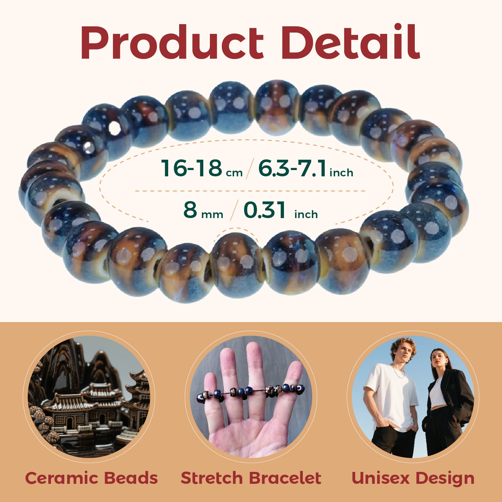 Friendship Bracelets Boho Stackable Bracelets for Women Bead Bracelets Stretch Bracelets for Women