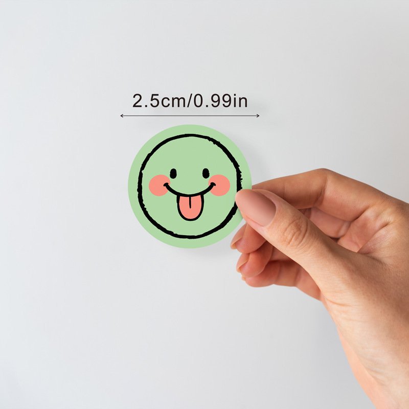 Axxlern Design 500 Smiley Face Stickers,Emoji Sticker Roll for Kids