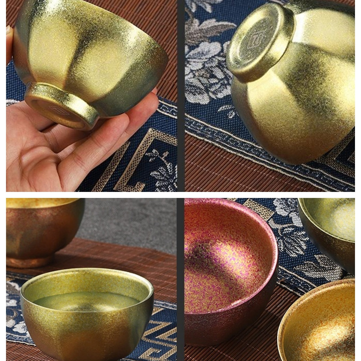 Handmade Double-Layer Pure Titanium Jianzhan Teacups, Heat-Resistant, 130ml Capacity, Multiple Colors Available for Unique Tea Drinking