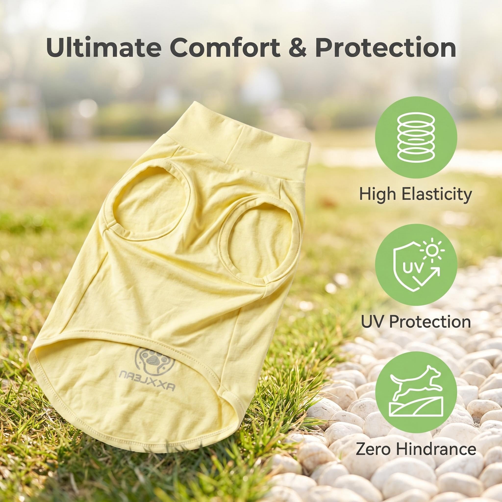 Axxlern Design 2PK Dog Shirts, Sun Protection Quick Dry Soft Dog T-Shirt,Stretchy Lightweight Sleeveless Dog Vest for Summer