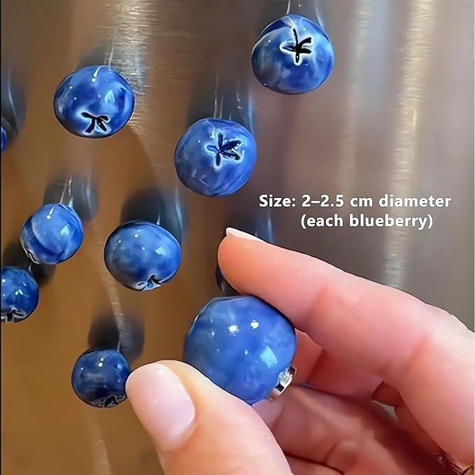 5pcs/set Blueberry Fridge Magnet, 3D Resin Small Blueberries Refrigerator Decoration, Cute Fridge Magnet for Home Kitchen Office Locker, Gift