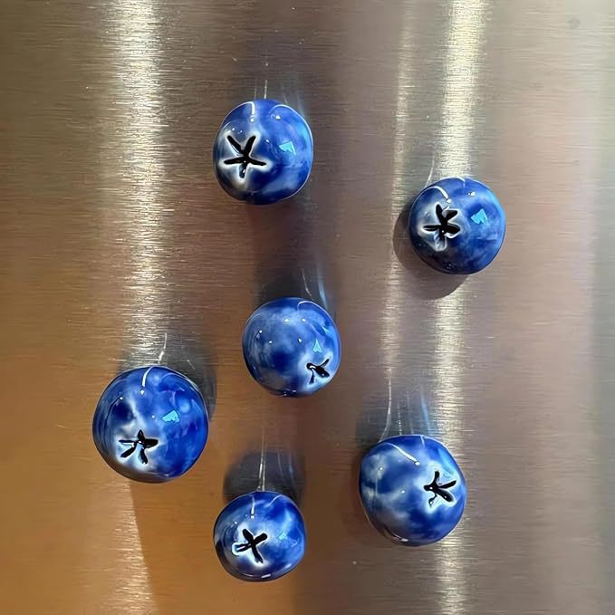 5pcs/set Blueberry Fridge Magnet, 3D Resin Small Blueberries Refrigerator Decoration, Cute Fridge Magnet for Home Kitchen Office Locker, Gift