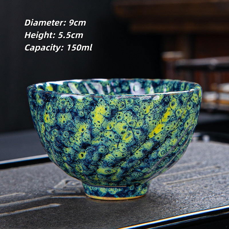 Jianzhan Ceramic Tea Cup, Artistic Glaze Teacup for Tea Tasting, Unique Handcrafted Chinese Tea Ceremony Cup