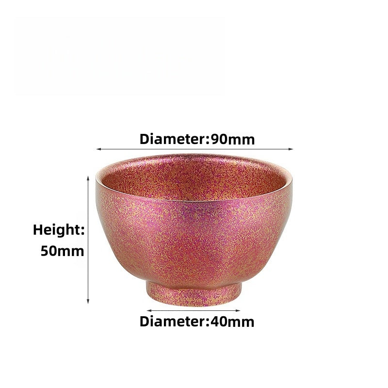 Handmade Double-Layer Pure Titanium Jianzhan Teacups, Heat-Resistant, 130ml Capacity, Multiple Colors Available for Unique Tea Drinking