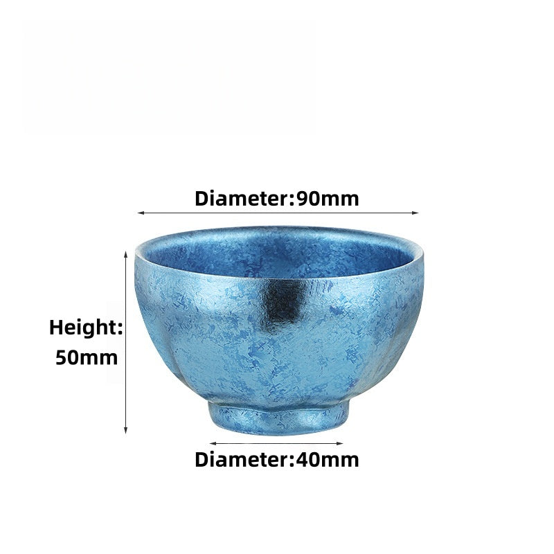 Handmade Double-Layer Pure Titanium Jianzhan Teacups, Heat-Resistant, 130ml Capacity, Multiple Colors Available for Unique Tea Drinking
