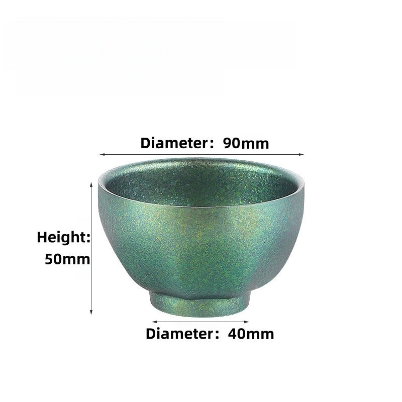 Handmade Double-Layer Pure Titanium Jianzhan Teacups, Heat-Resistant, 130ml Capacity, Multiple Colors Available for Unique Tea Drinking