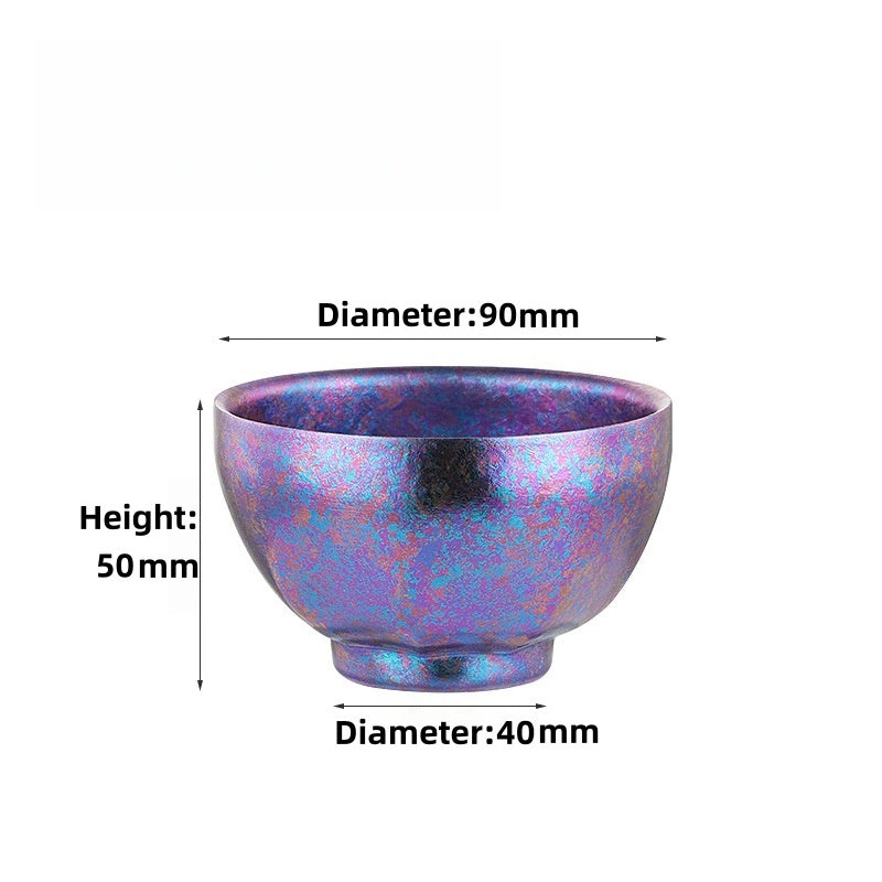 Handmade Double-Layer Pure Titanium Jianzhan Teacups, Heat-Resistant, 130ml Capacity, Multiple Colors Available for Unique Tea Drinking
