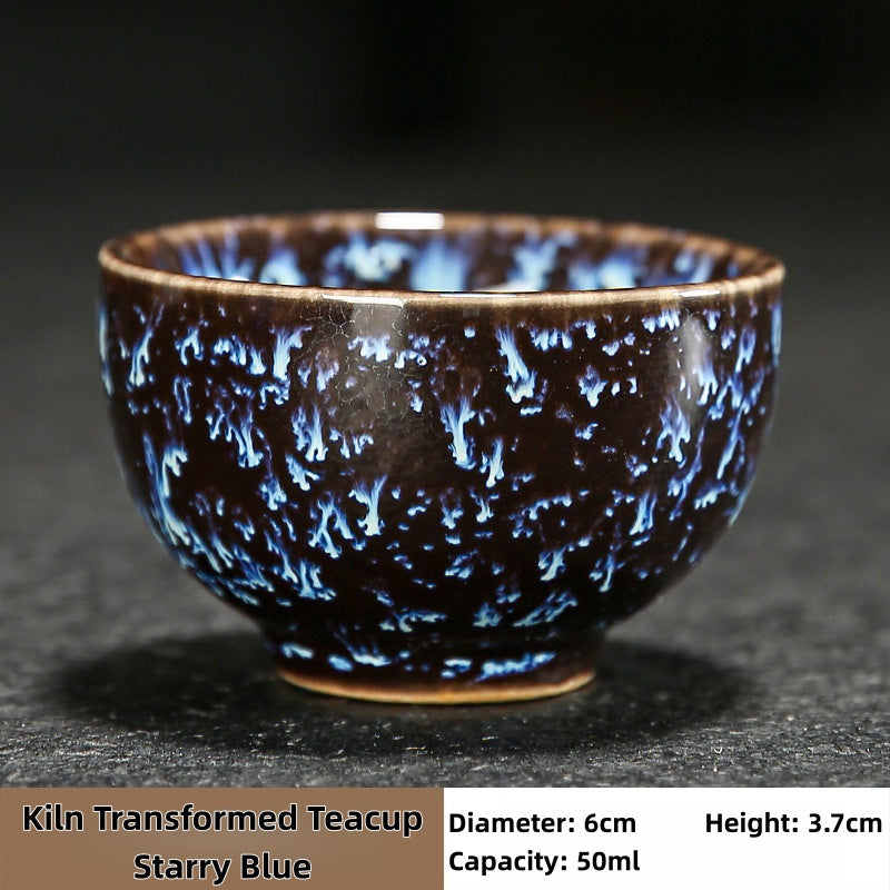 Colorful Jianzhan Teacups Set, Ceramic Tea Cups for Tasting Tea, Artistic Chinese Tea Ceremony Cups