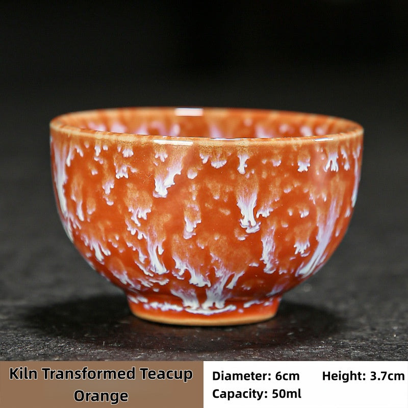 Colorful Jianzhan Teacups Set, Ceramic Tea Cups for Tasting Tea, Artistic Chinese Tea Ceremony Cups