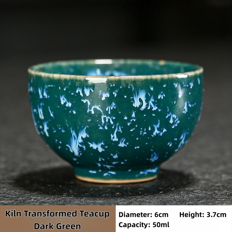 Colorful Jianzhan Teacups Set, Ceramic Tea Cups for Tasting Tea, Artistic Chinese Tea Ceremony Cups