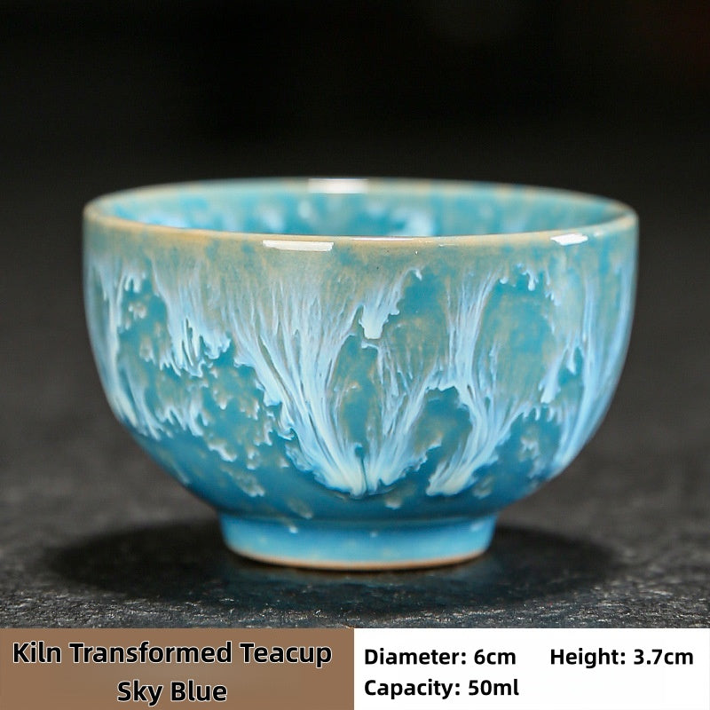 Colorful Jianzhan Teacups Set, Ceramic Tea Cups for Tasting Tea, Artistic Chinese Tea Ceremony Cups