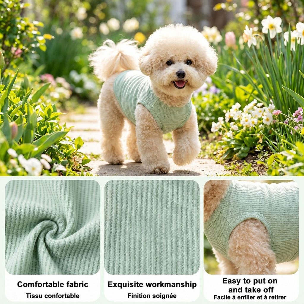 Axxlern Design 3PK Dog Shirts for Small Dogs, Cozy Tank Tops