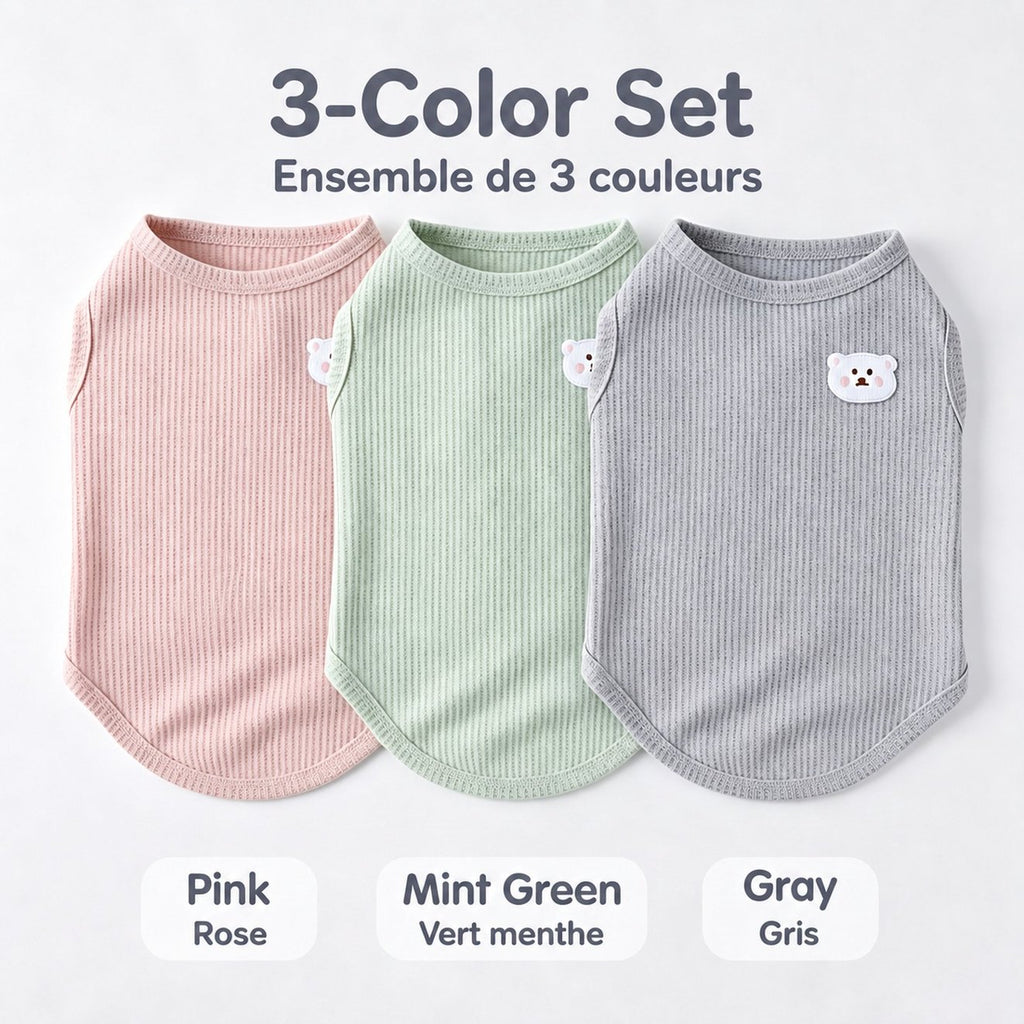 Axxlern Design 3PK Dog Shirts for Small Dogs, Cozy Tank Tops